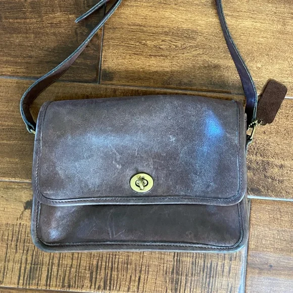 Vintage Coach Rich Brown City Bag - Picture 3 of 4